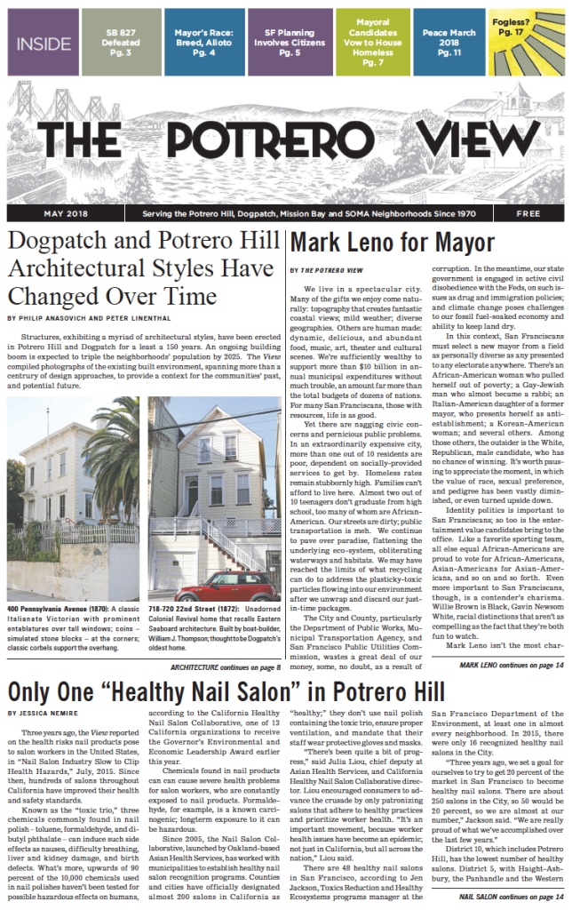 Potrero View May 2018 issue front page